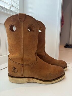 Georgia Boot Tan Leather Pull-On Work Boots